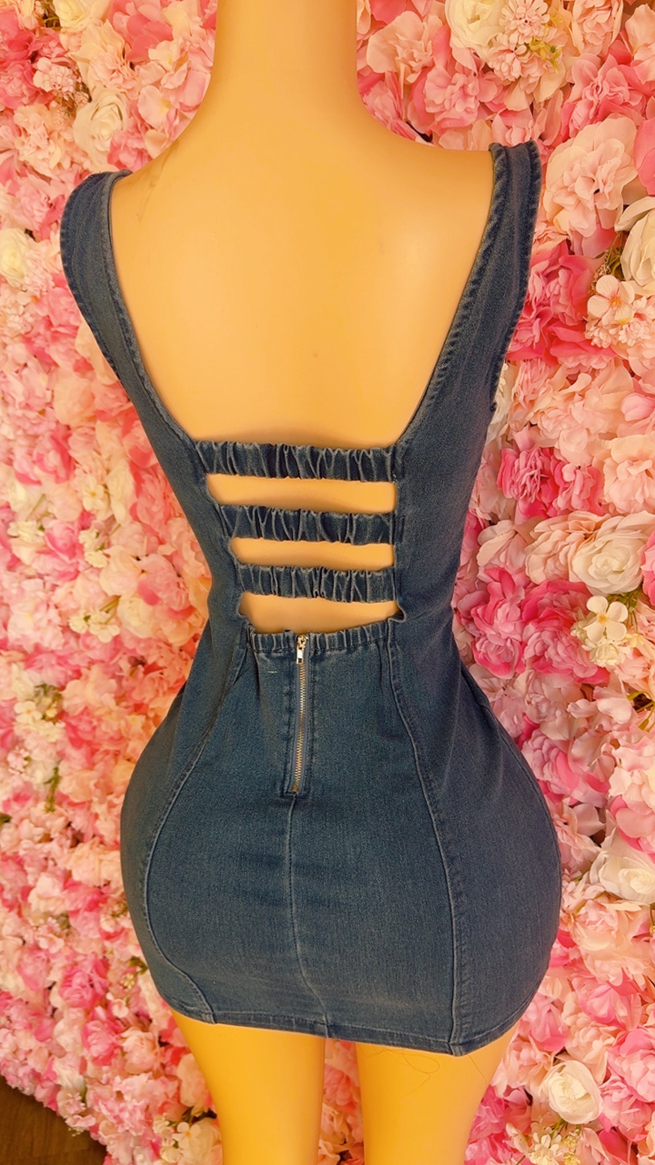 Denim Snatch Mini Dress