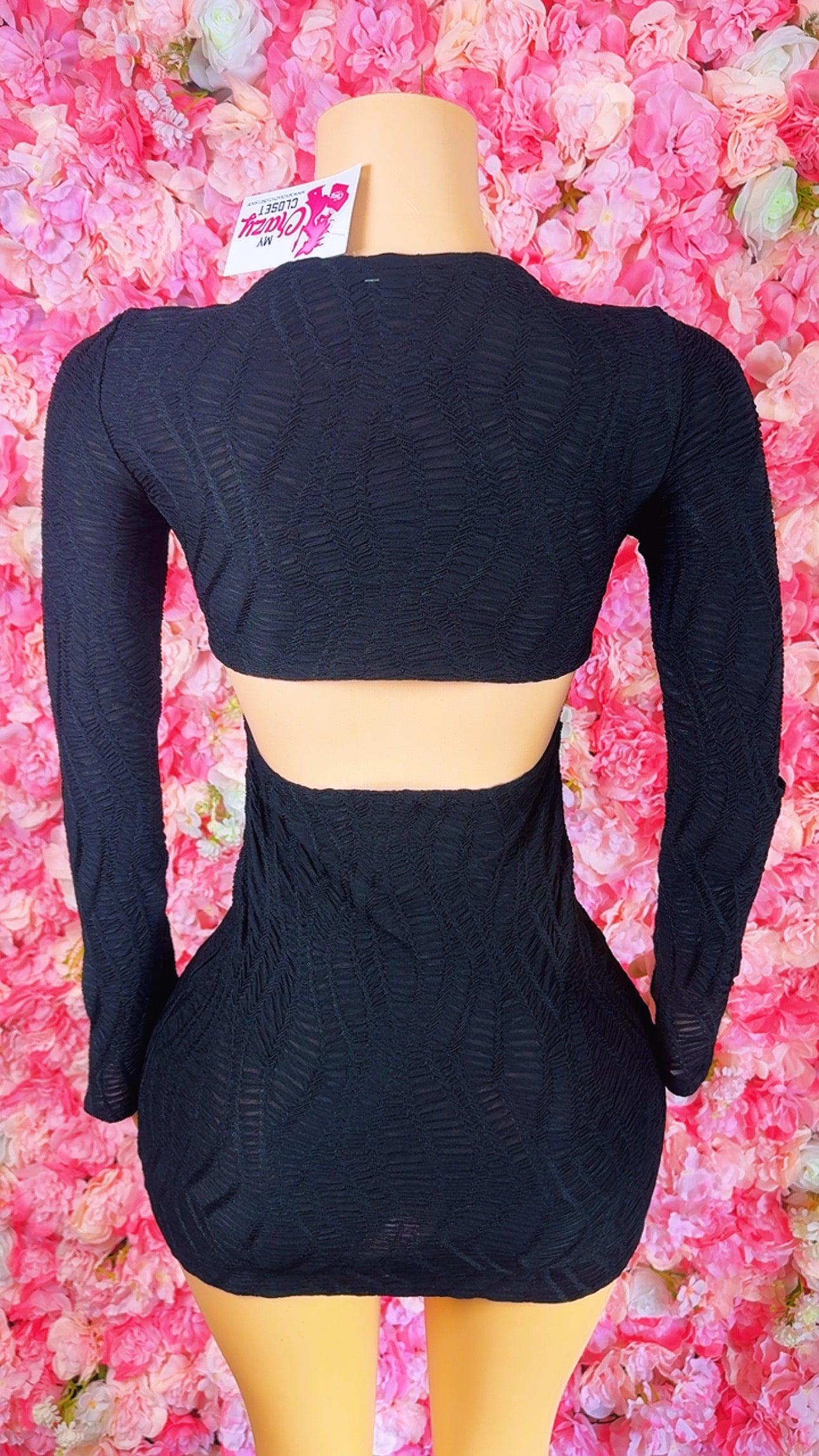 Midnight Tease Cutout Mini Dress