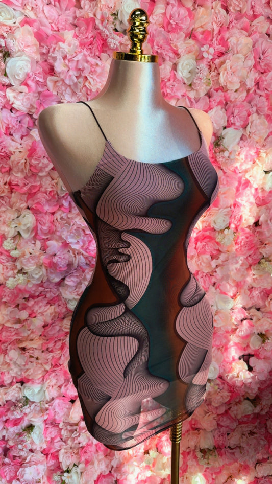 Sculpted Baddie Mesh Mini Dress