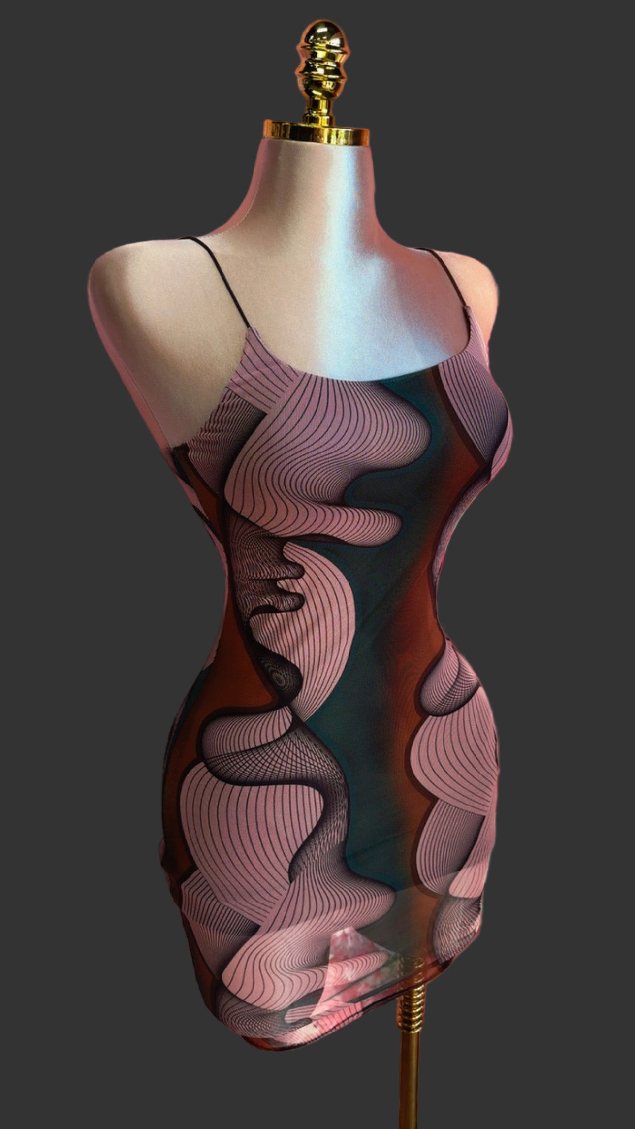 Sculpted Baddie Mesh Mini Dress